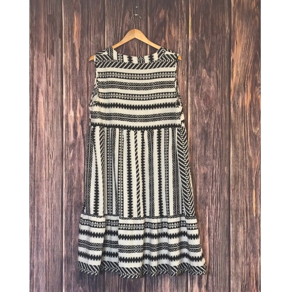BloomChic Dress Womens 18 20 Black White Chevron Herringbone Sleeveless Tank - Picture 3 of 16